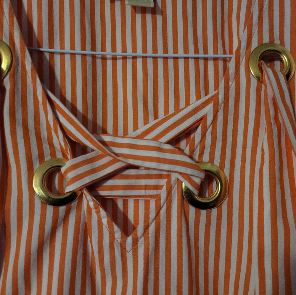 Michael Kors Orange striped blouse - Picture 3 of 3